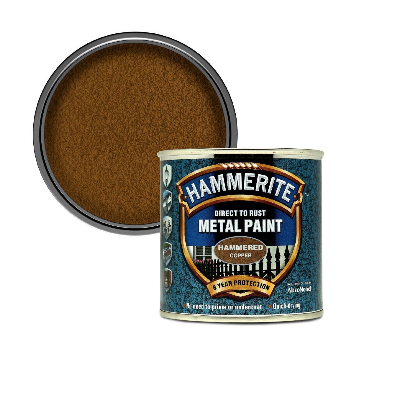 Hammerite Hammered Copper Effect 0,75L mat strukturirana 3 u 1 emajl boja za metal za spolja i unutra na modifikovanoj uljanoj bazi za brzo sušenje (0,08-0,20L/m2/sloj)