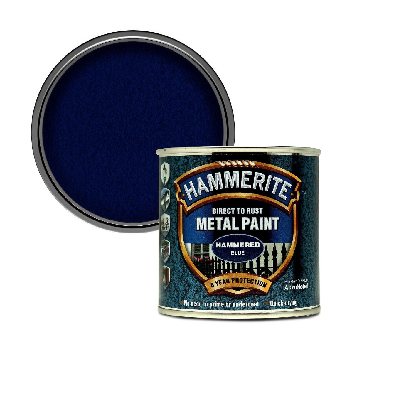 Hammerite Hammered Dark Blue Effect 0,75L mat strukturirana 3 u 1 emajl boja za metal za spolja i unutra na modifikovanoj uljanoj bazi za brzo sušenje (0,08-0,20L/m2/sloj)