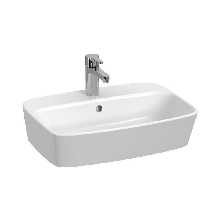 Jika Lyra Plus White umivaonik (lavabo) 55x40x13,5 nadgradni sa rupom za bateriju i prelivom 8.1838.2.000.104.1