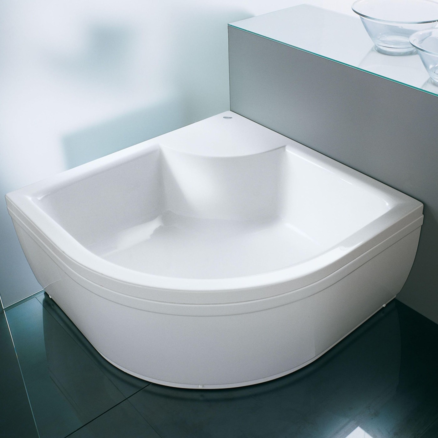 Kolpa San Dixie White 90x90 R550 tuš kada polukružna ugradna od sanitarnog akrila 790070