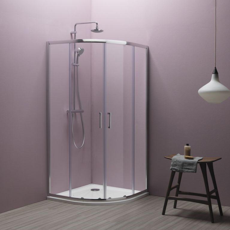 Kolpa San Eco Quat 90x90 Chrome tuš kabina polukružna visine 1850mm sa kaljenim providnim staklom debljine 5mm 538580