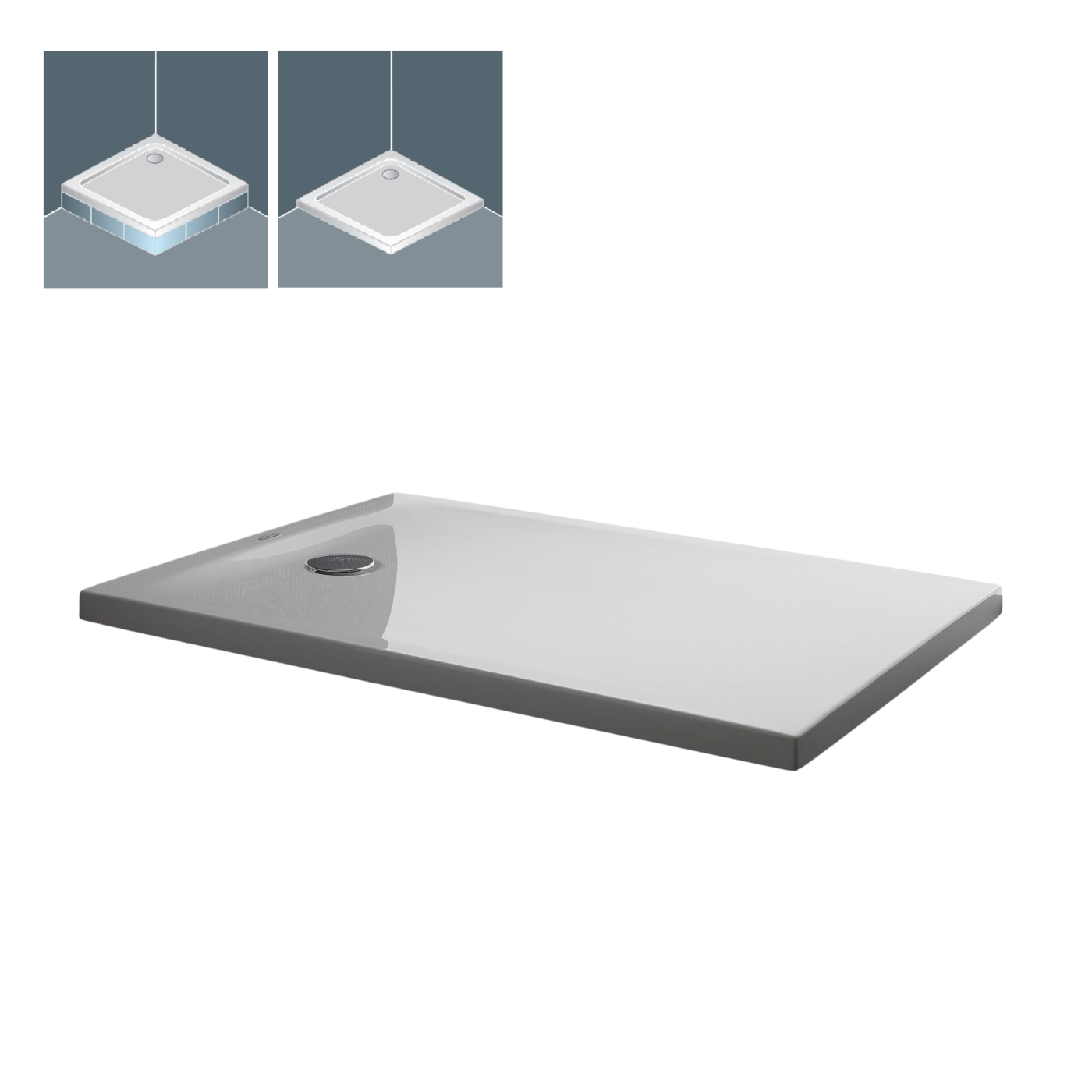 Kolpa San Evelin Tray Q White 80x120 tuš kada četvrtasta ugradna od sanitarnog akrila 593320