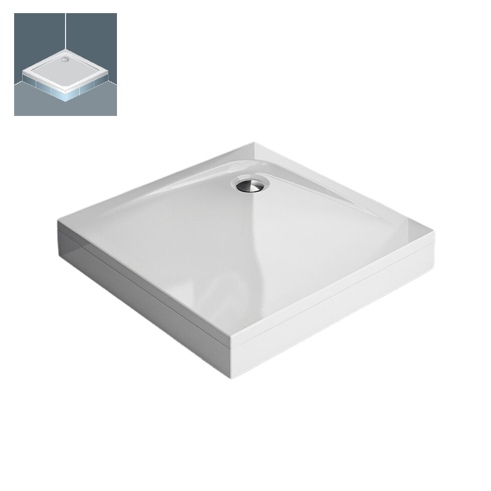 Kolpa San Evelin Tray Q White 90x90 tuš kada četvrtasta ugradna od sanitarnog akrila 593030