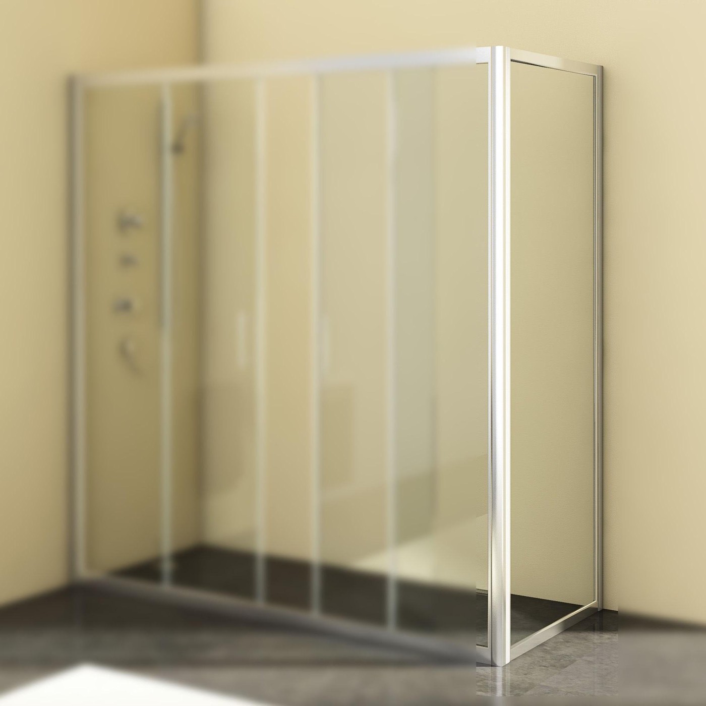 Kolpa San SQ Line 80 Chrome fiksni panel visine 1900mm sa kaljenim providnim staklom debljine 5mm 527640