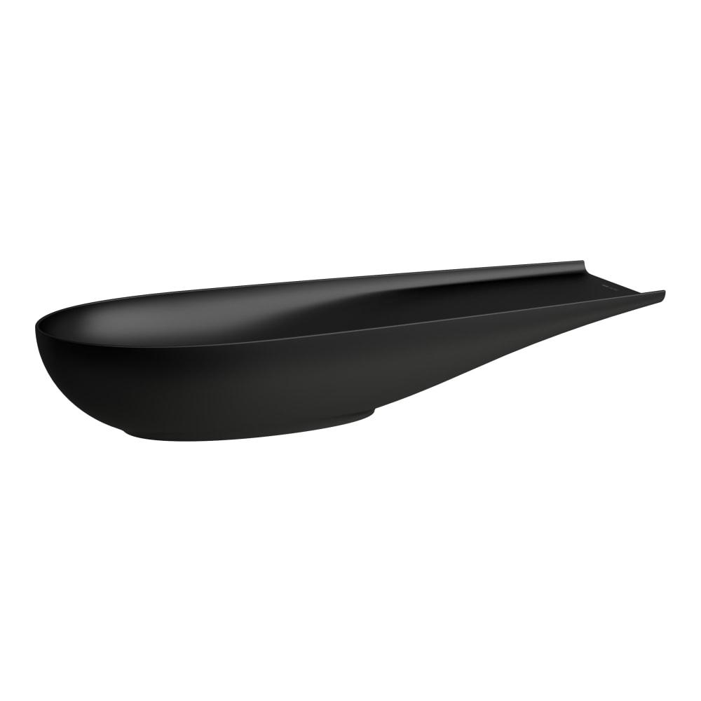 Laufen Il Bagno Alessi Black Matt umivaonik (lavabo) 100x38x17 nadgradni, ovalnog oblika sa desnim ili levim zaravnjenjem i keramickim odvodnim ventilom sifona nezatvorivim sa Saphireramik poklopcem 8.1897.4.716.112.1