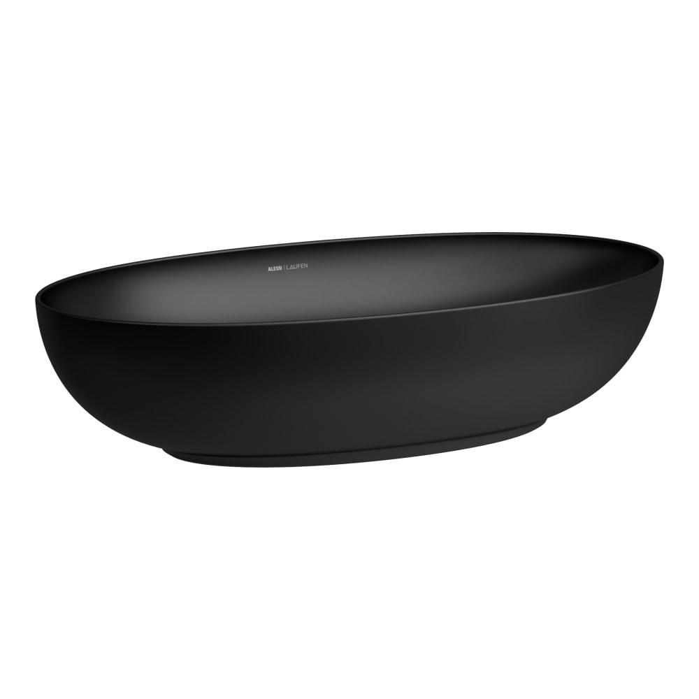 Laufen Il Bagno Alessi Black Matt umivaonik (lavabo) 70x38x17 nadgradni, ovalnog oblika sa keramickim odvodnim ventilom sifona i Saphireramik poklopcem 8.1897.7.716.112.1