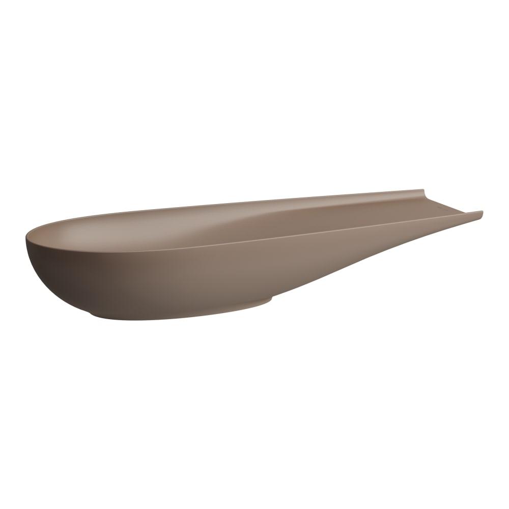 Laufen Il Bagno Alessi Caffè Matt umivaonik (lavabo) 100x38x17 nadgradni, ovalnog oblika sa desnim ili levim zaravnjenjem i keramickim odvodnim ventilom sifona nezatvorivim sa Saphireramik poklopcem 8.1897.4.188.112.1