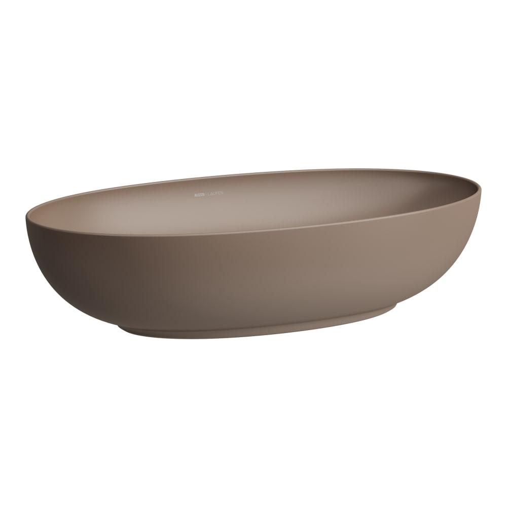 Laufen Il Bagno Alessi Caffè Matt umivaonik (lavabo) 70x38x17 nadgradni, ovalnog oblika sa keramickim odvodnim ventilom sifona i Saphireramik poklopcem 8.1897.7.188.112.1