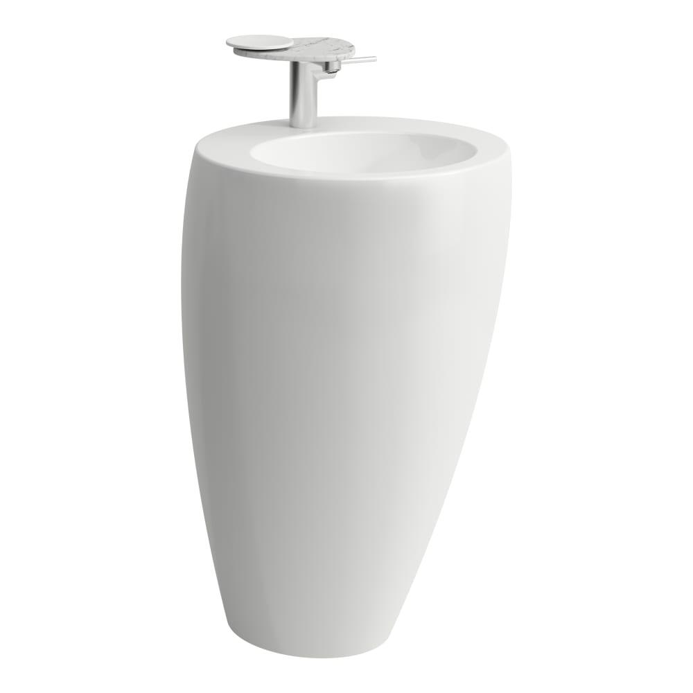 Laufen Il Bagno Alessi White LCC umivaonik (lavabo) 52x53x85 samostojeci, okruglog oblika sa odlivnim ventilom sifona 8.1197.1.400.109.1