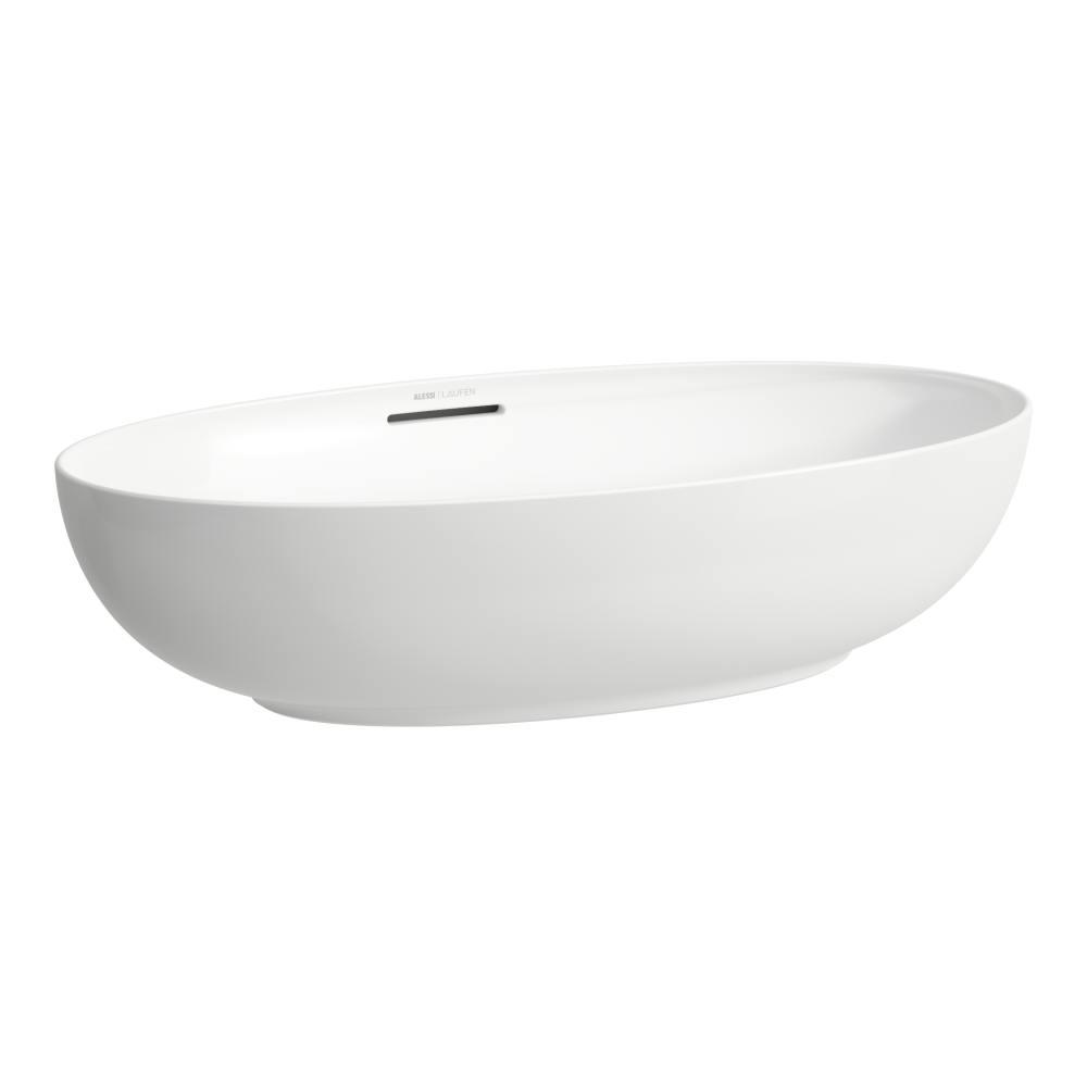 Laufen Il Bagno Alessi White LCC umivaonik (lavabo) 70x40x17 nadgradni, ovalnog oblika sa prelivom i odlivnim ventilom sifona push-open sa Saphireramik poklopcem 8.1897.8.400.109.1