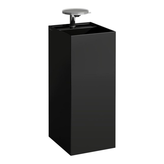 Laufen Kartell Black Glossy umivaonik (lavabo) 37,5x43,5x90 samostojeći sa skrivenim izlazom 8.1133.1.020.158.1