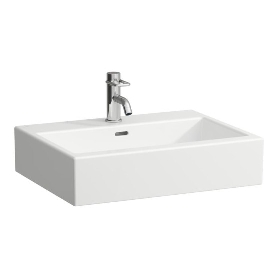 Laufen Living White umivaonik (lavabo) 60x46x15,5 konzolni i nadgradni sa rupom za bateriju i prelivom 8.1743.3.000.104.1