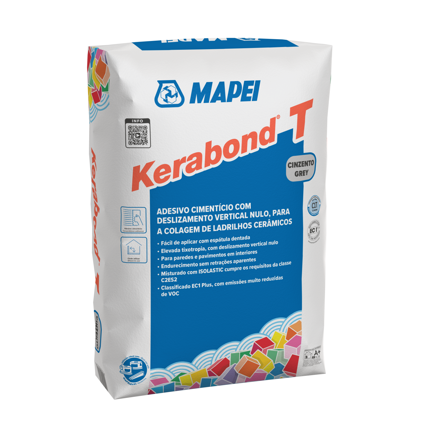 Mapei Kerabond T 25kg lepak za keramičke pločice, bez klizanja na vertikalnim površinama sivi C1T (2-5kg/m<sup>2</sup>)