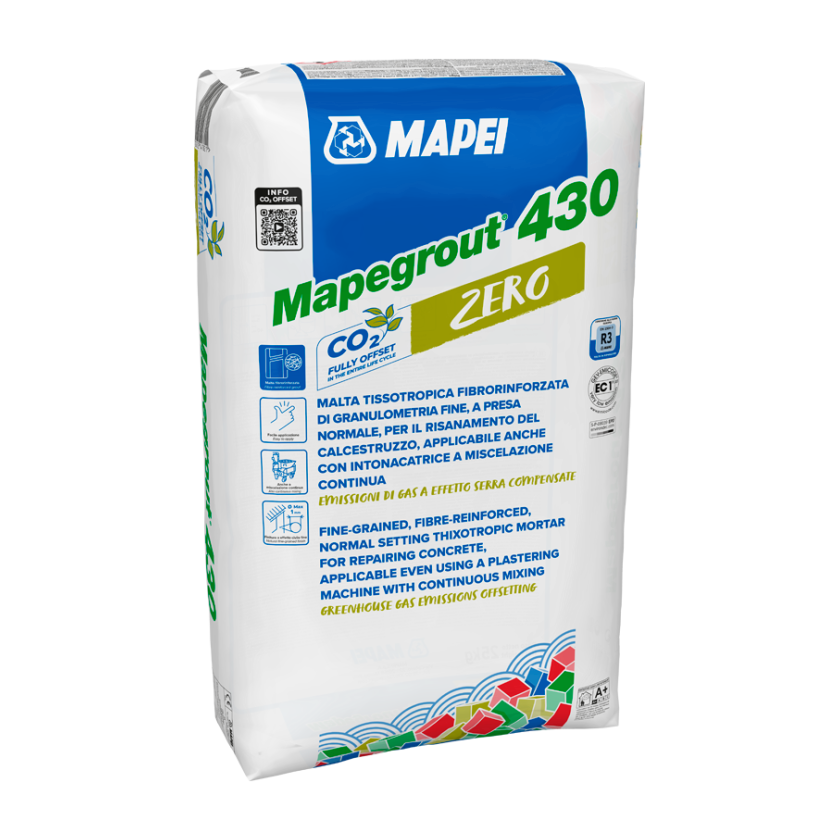 Mapei Mapegrout 430 Zero 25kg finozrnasti malter ojačani sa tiksotropnim svojstvima za popravku betona i vlaknima za zaglađivanje (17kg/m²/cm)