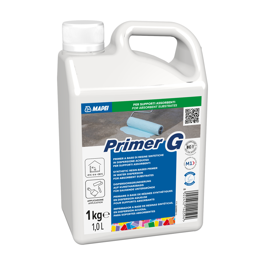 Mapei Primer G 1kg osnovni prianjajući premaz i regulator upojnosti, za unutrašnju upotrebu za pripremu i ujednačavanje podloga (0,08 - 0,15kg/m²)