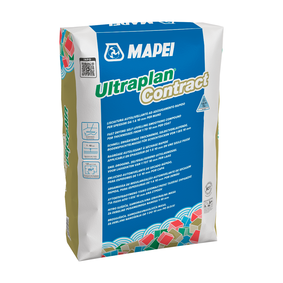 Mapei Ultraplan Contract 25kg izrazito brzovezujuća samonivelišuća masa za unutrašnju upotrebu za debljine 1 - 10mm po sloju za izravnavanje i zaglađivanje (1,70kg/m²/mm)