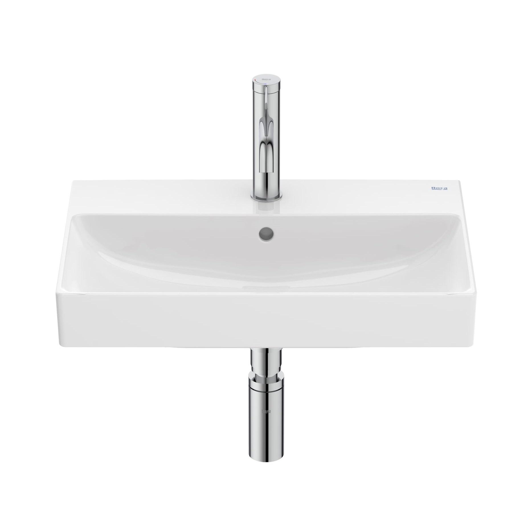 Roca Ona White Fineceramic® umivaonik (lavabo) 55x36x8 konzolni sa rupom za bateriju i prelivom A327683000