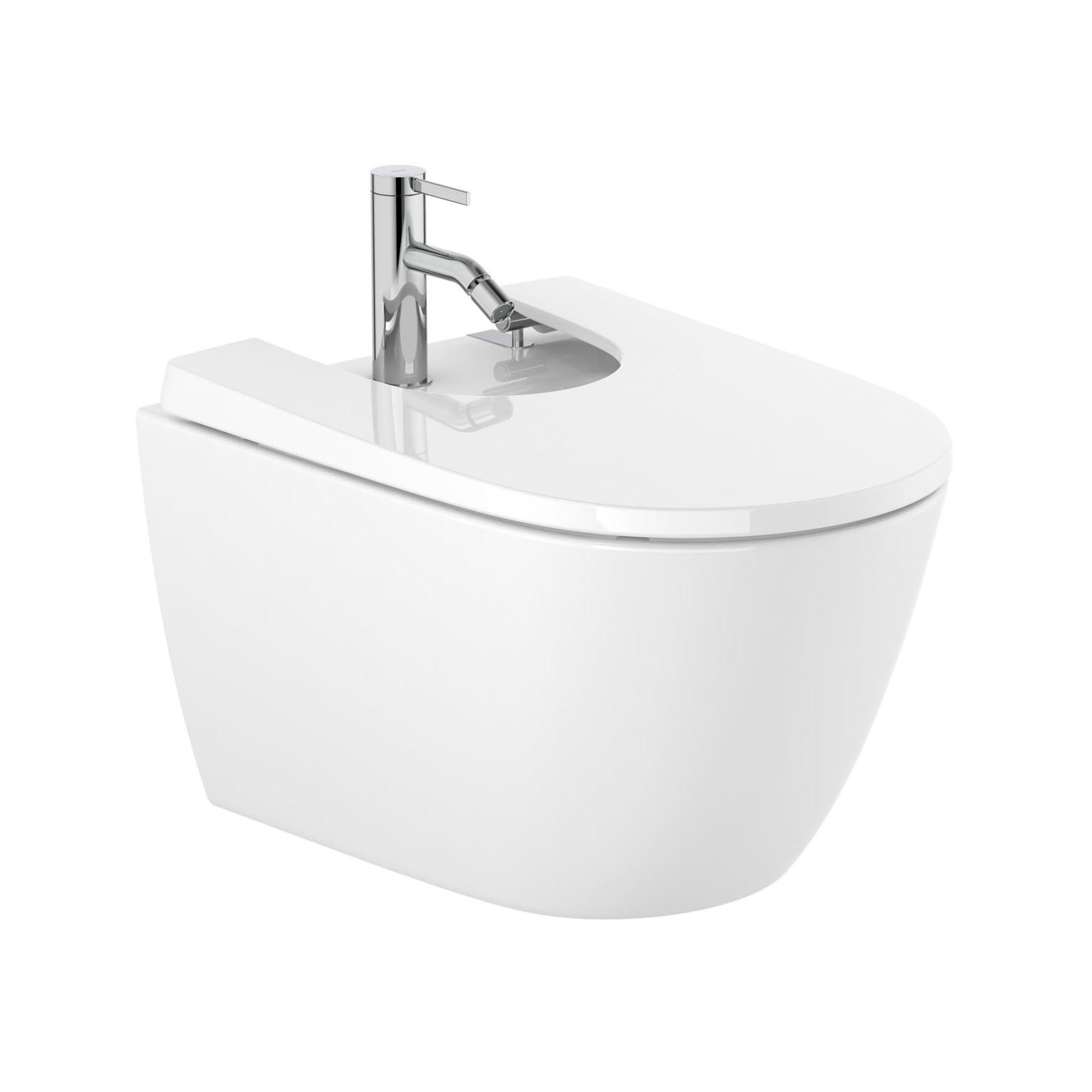 Roca One White bide konzolni sa rupom za bateriju 36x53x29 ovalni A357685000