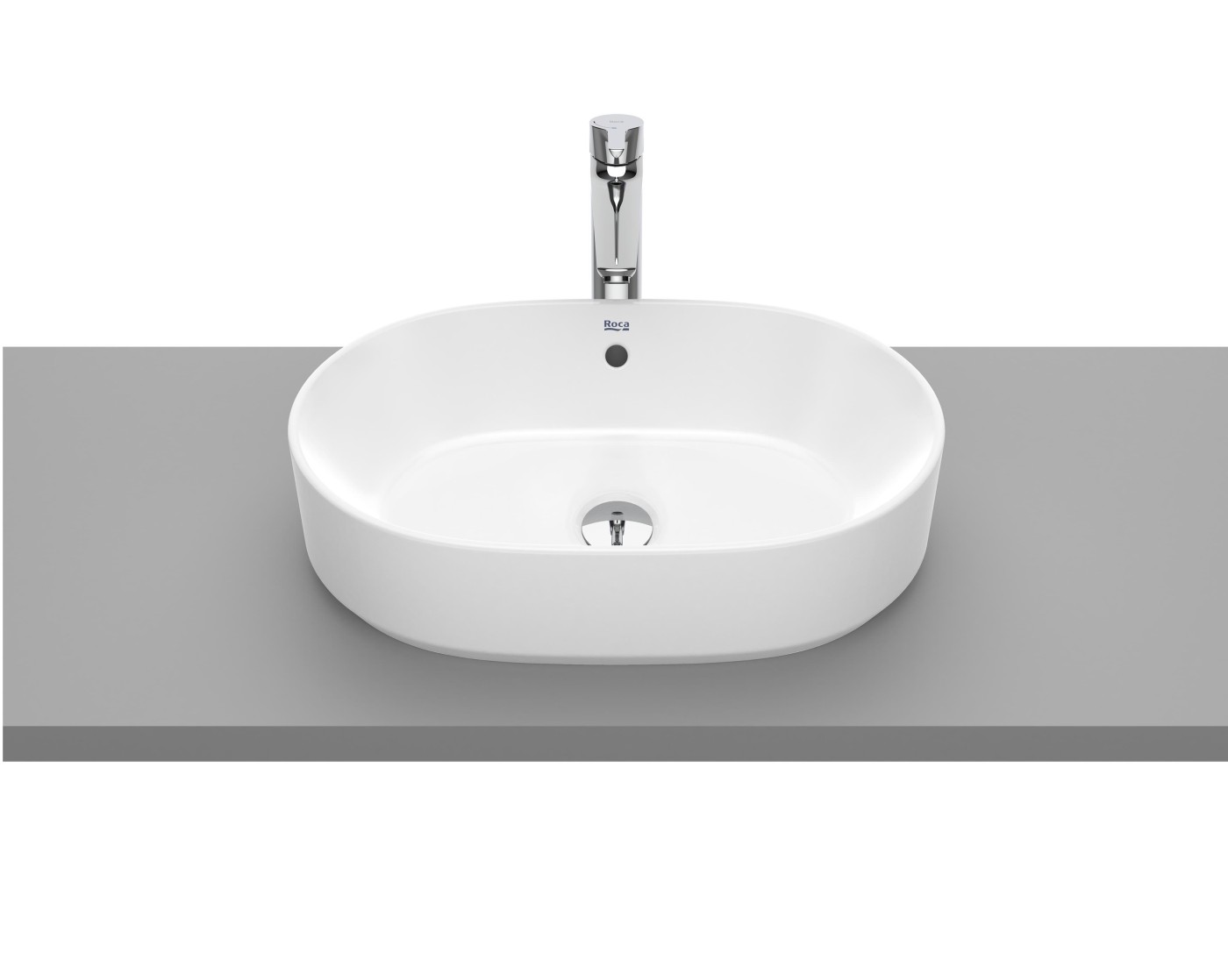 Roca The Gap Round White umivaonik (lavabo) 55x39x13 nadgradni sa prelivom ovalni A3270Y1000