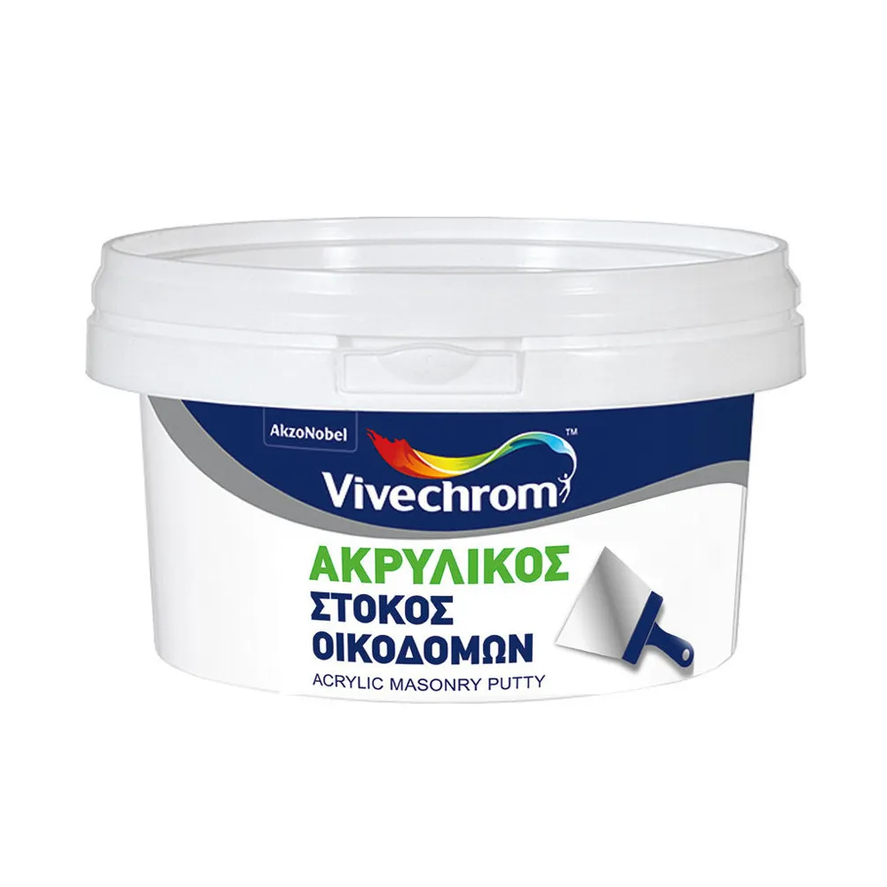 Vivechrom Akrilikos Stokos Oikodomon (Acrylic Masonry Putty) White 0,4kg brzosušeći akrilni kit za drvo, beton ili gips pogodan za spoljašnje i unutrašnje zidove