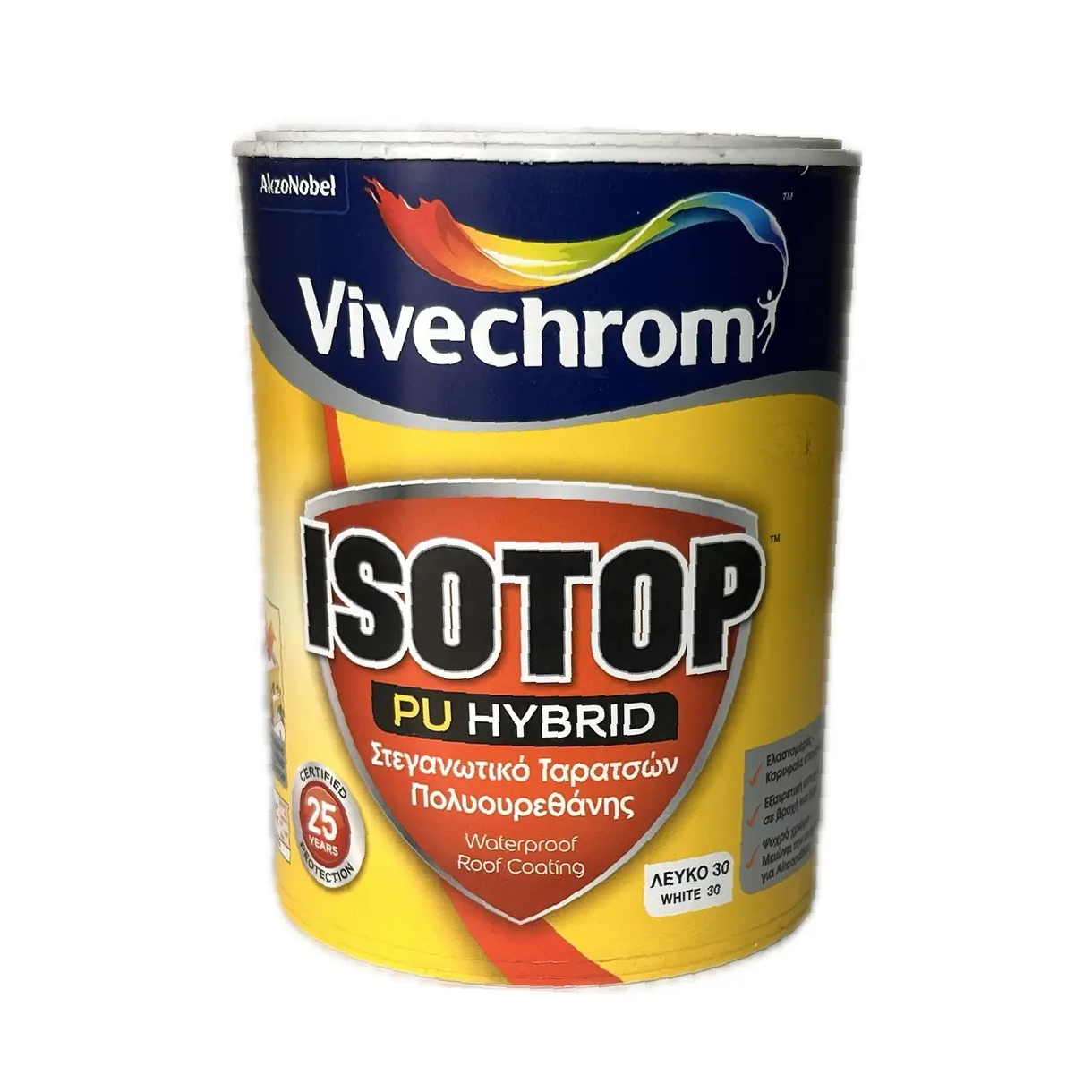 Vivechrom Isotop PU Hybrid 30 White Matt 0,75L vodootporni PU hibridni elastomerni krovni hidroizolacioni završni premaz na bazi akrilnog poliuretana za ekstremne uslove