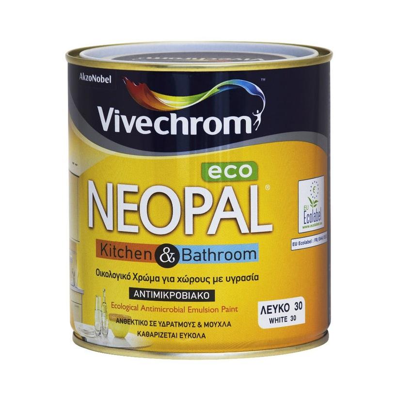 Vivechrom Neopal Eco Kitchen&Bathroom 30 White Matt 0,75L visokokvalitetna emulziona visokoperiva boja protiv gljivica (0,08L/m2)