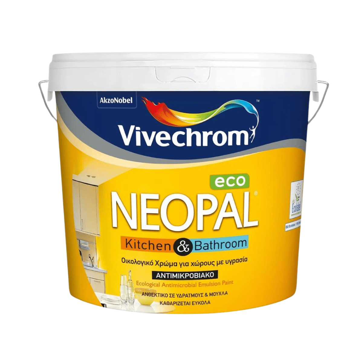 Vivechrom Neopal Eco Kitchen&Bathroom 30 White Matt 3L visokokvalitetna emulziona visokoperiva boja protiv gljivica (0,08L/m2)