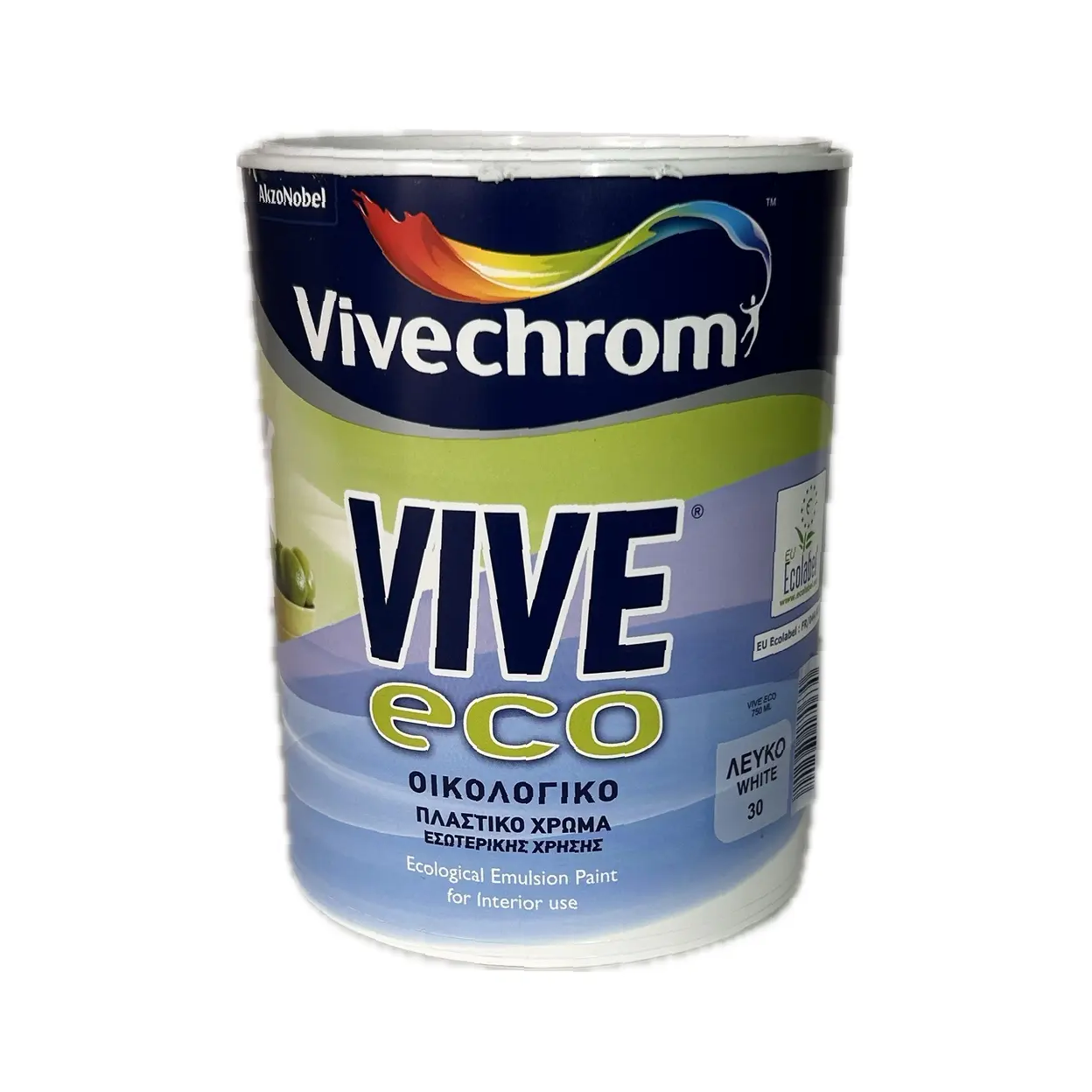 Vivechrom Vive Eco 30 White Matt 0,75L ekološka emulziona kvalitetna periva boja za zidove (0,09L/m2)