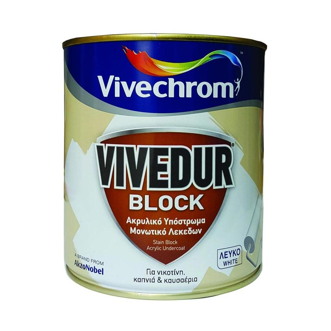Vivechrom Vivedur Block White Matt 0,75L akrilni brzosušeći prajmer na vodenoj bazi za zaustavljanje probijanja mrlja i vlage za spoljašnje i unutrašnje zidove