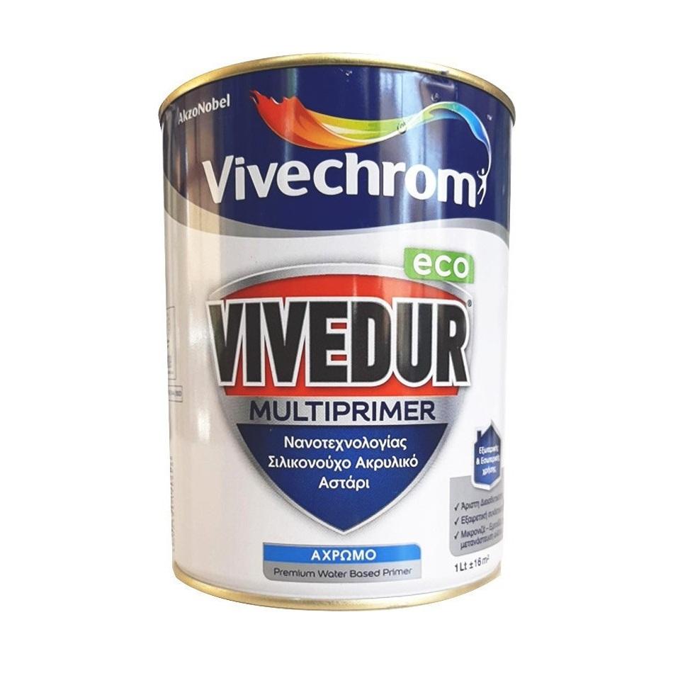 Vivechrom Vivedur Multiprimer Eco 1L silikonski akrilni nanotehnološki brzosušeći prajmer visoke otpornosti na vodenoj bazi za spoljašnje i unutrašnje zidove (0,05-0,08L/m2)