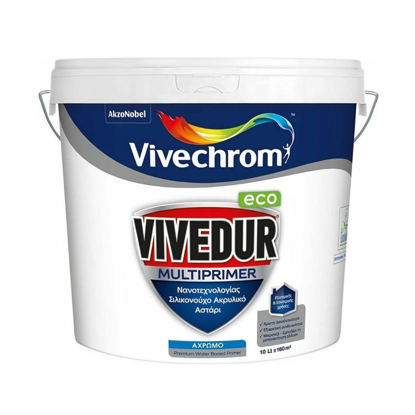 Vivechrom Vivedur Multiprimer Eco 3L silikonski akrilni nanotehnološki brzosušeći prajmer visoke otpornosti na vodenoj bazi za spoljašnje i unutrašnje zidove (0,05-0,08L/m2)