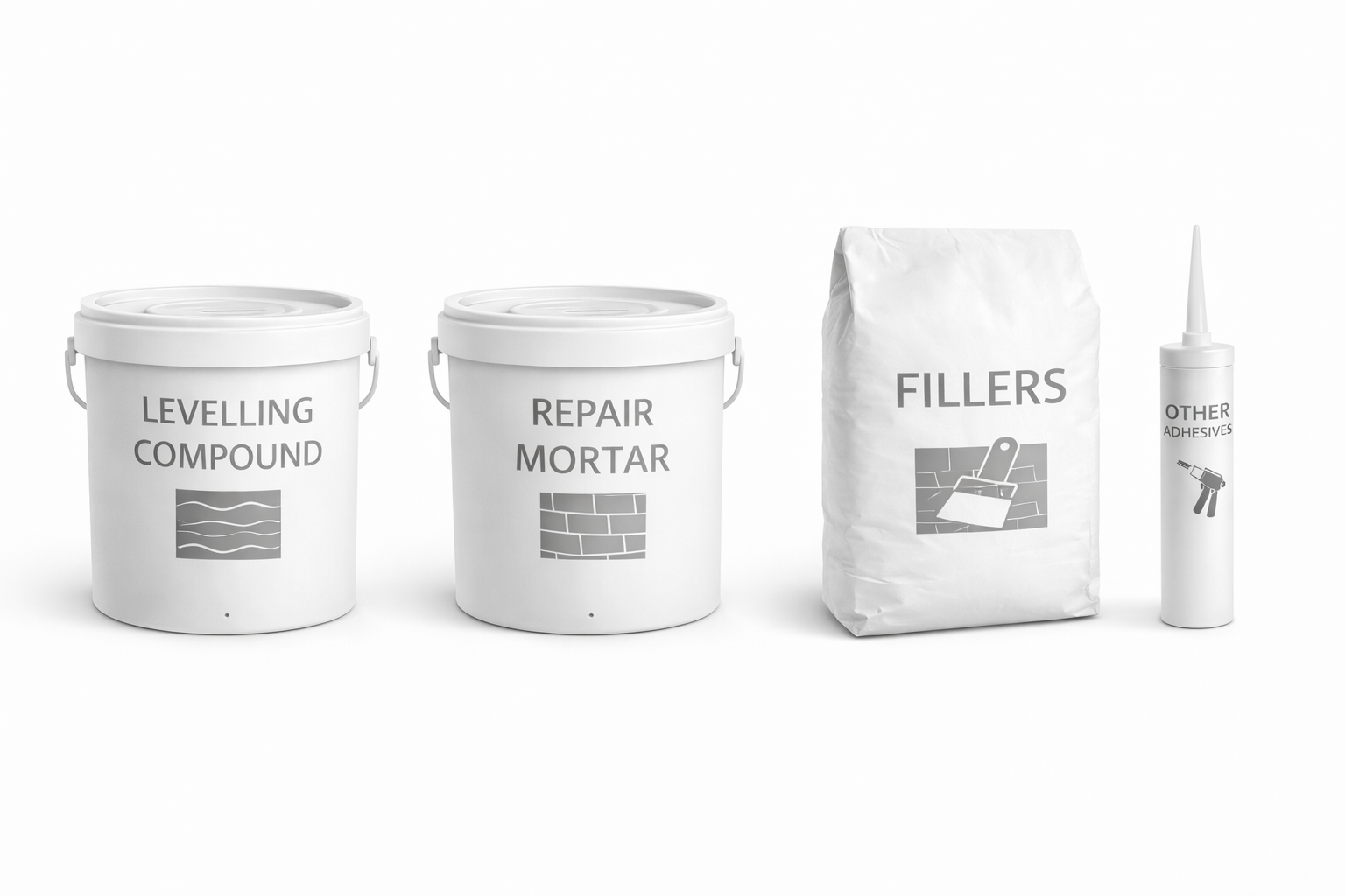 Nivelišuće mase, reparaturni materijali, ispune i drugi lepkovi