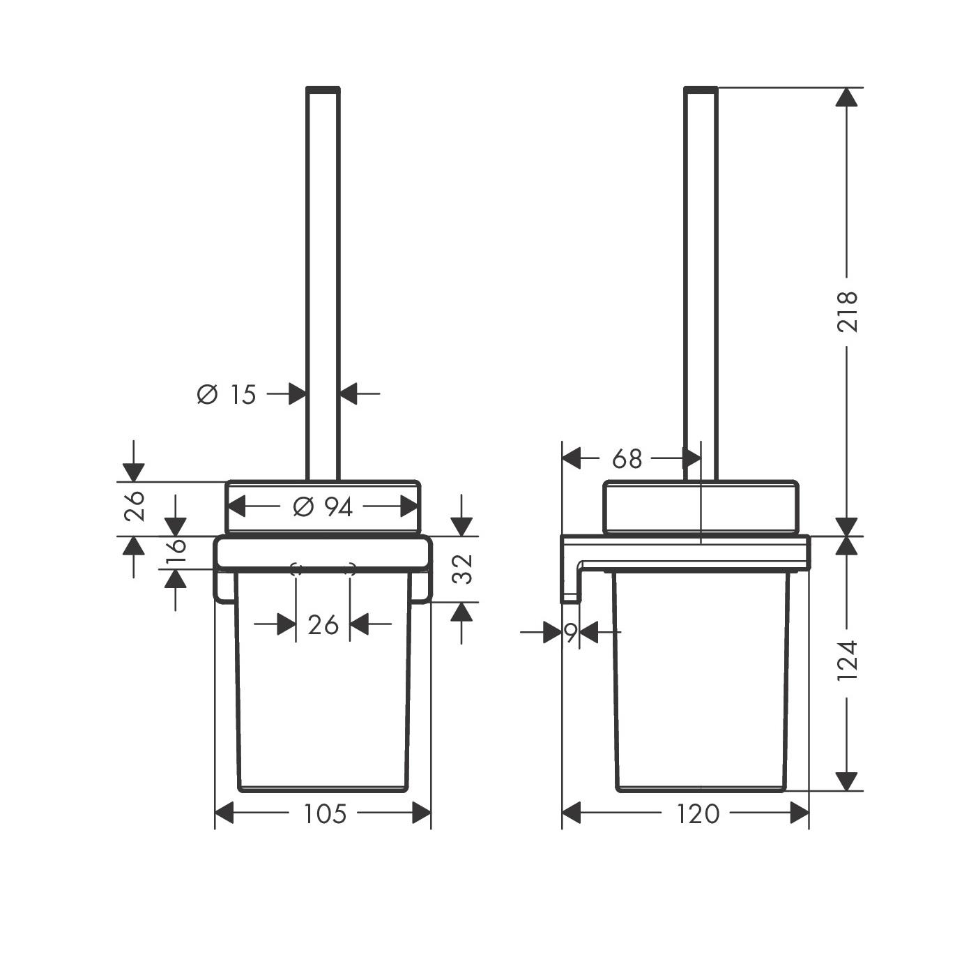 HansGrohe Addstoris Brushed Bronze držač Wc četke zidni 41752140