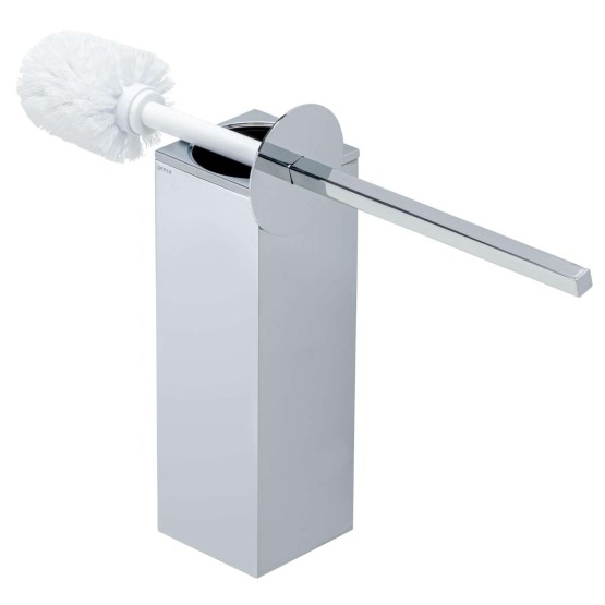Geesa Modern Art Chrome set kupatilske galanterije: WC četke (bela i crna) sa držačem, držač toalet papira sa poklopcem i kukica (vešalica) 913500-02-115