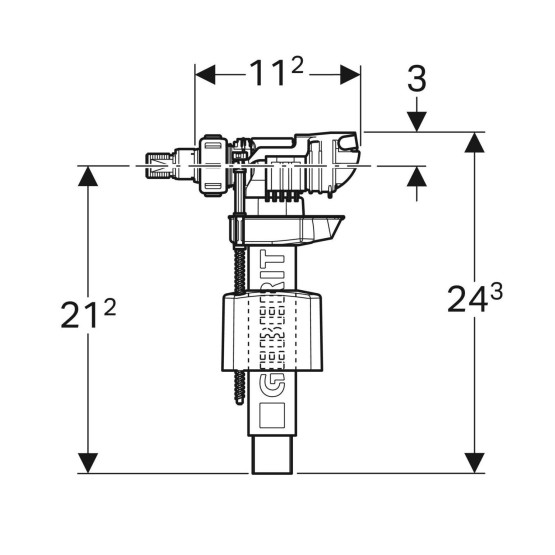 Geberit Chrome dovodni ventil tip 380  sa bočnim priključkom za vodu 3/8