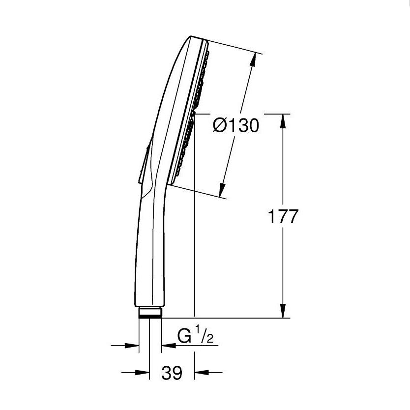 Grohe SmartActive 130 Brushed Hard Graphite ručni tuš sa 3 mlaza okrugli 26574AL0