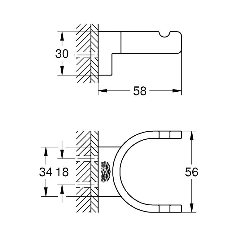 Grohe Selection Double Chrome kukica (vešalica) za peškir dupla 41049000
