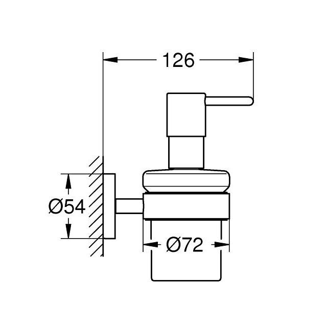 Grohe Essentials 160ml Matt Black dozer za sapun sa univerzalnim konzolnim držačem 1022572430