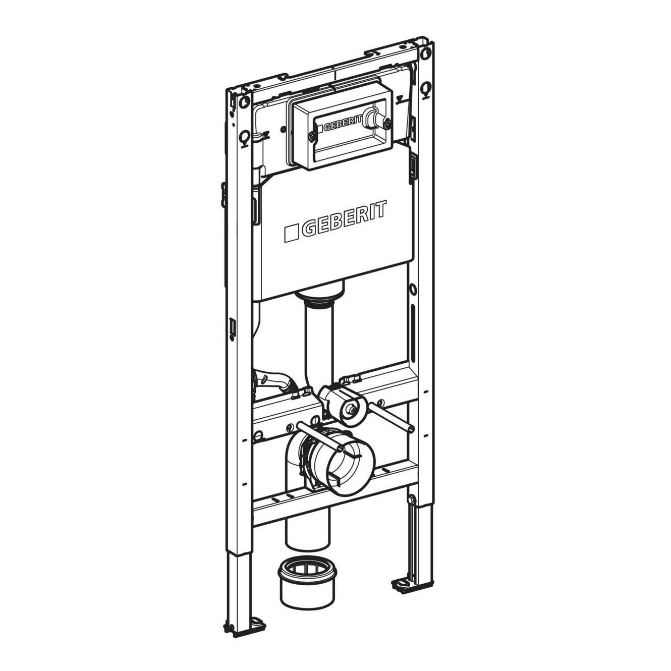 Geberit DuofixBasic ugradni vodokotlić za konzolnu WC šolju sa setom za kačenje za oblaganje gips-karton pločama 50x13,5-28x112-132 111.153.00.3