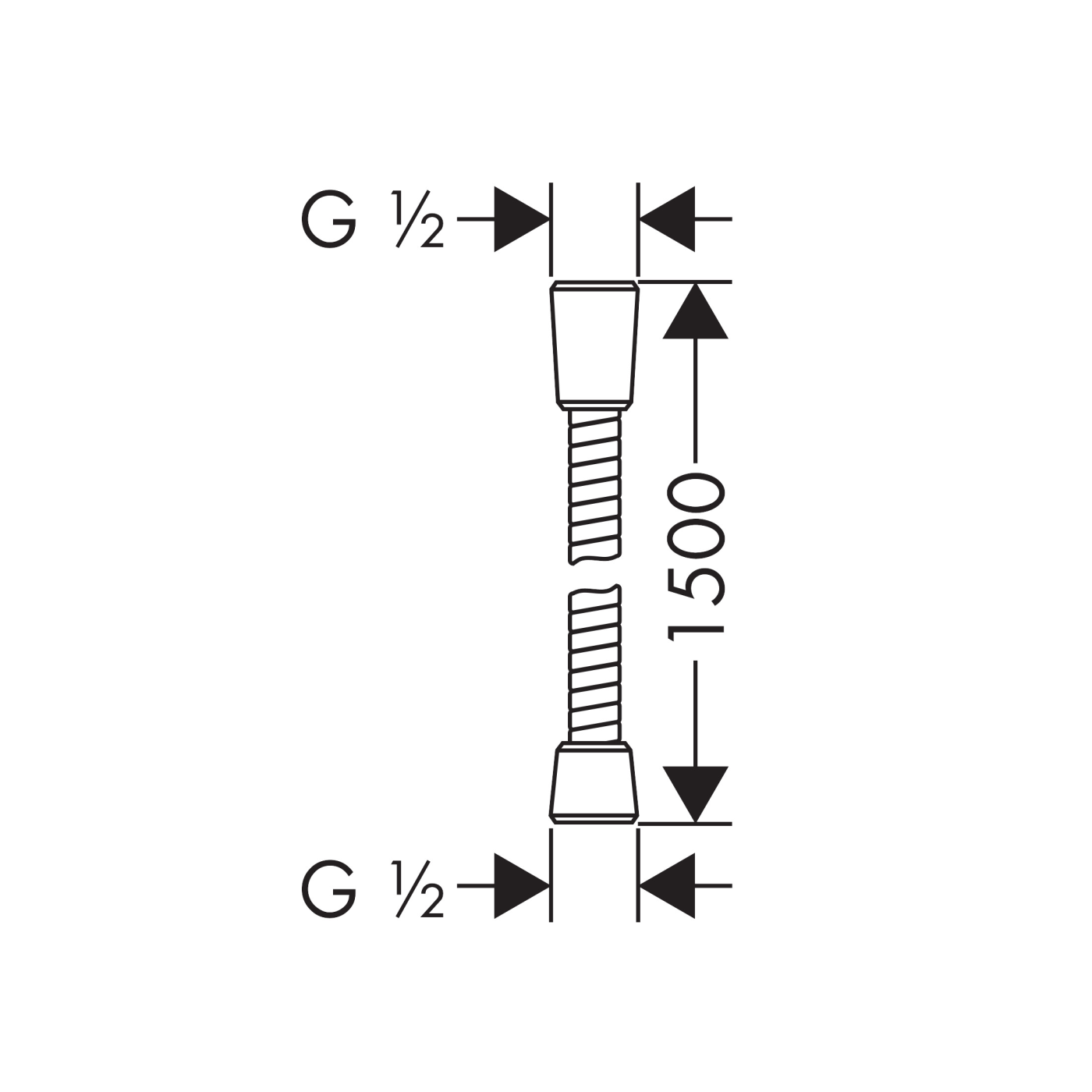 Hansgrohe Metaflex 1500 Chrome crevo za ručni tuš 28195002