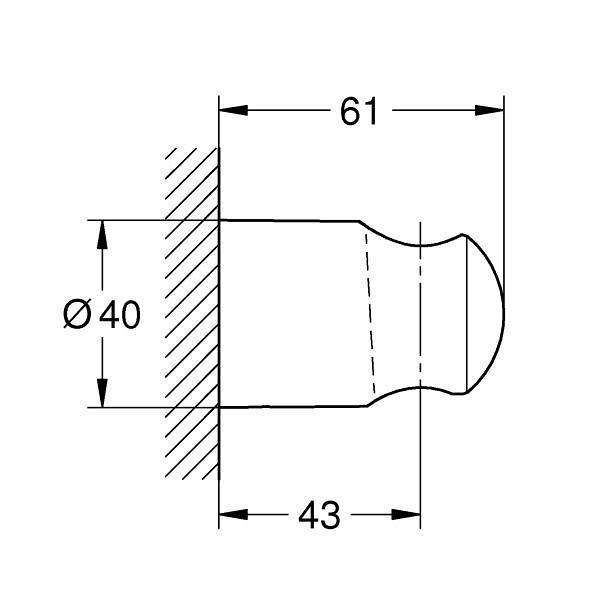 Grohe Tempesta Chrome zidni držač ručnog tuša 28605001