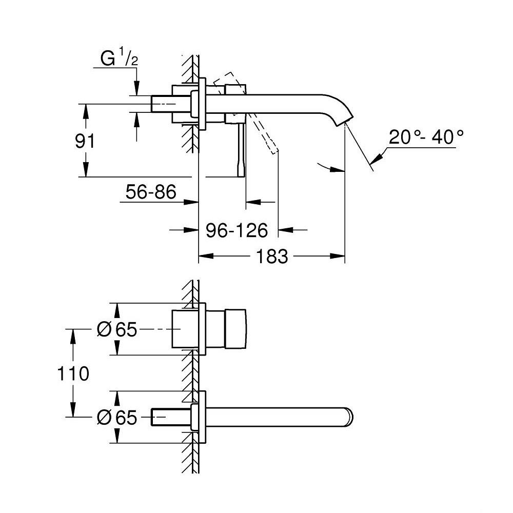 Grohe Essence 183 Brushed Warm Sunset uzidna baterija (slavina) za umivaonik 29192DL1