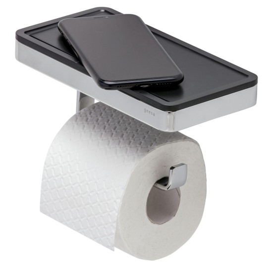 Geesa Frame Black/Chrome držač toalet papira sa policom 918824-02-06