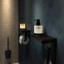 Geesa Frame Black držač toalet papira sa policom i čašom sa LED svetlima 918889-06-06