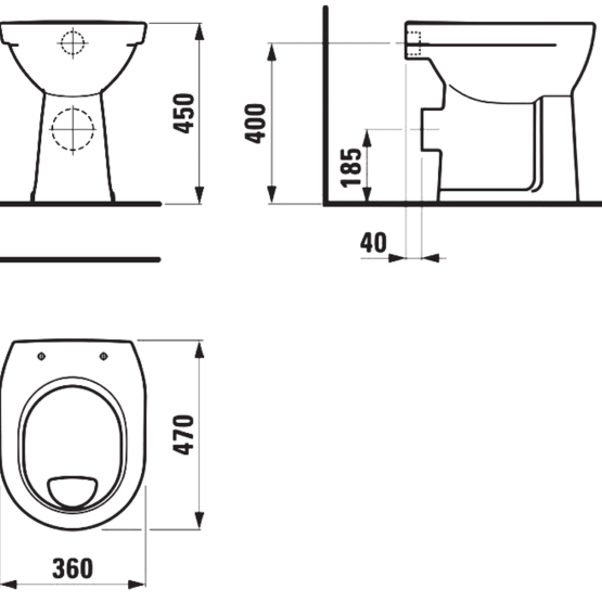 Jika Lyra Plus White WC šolja podna 47x36x45 sa odvodom u zid  (baltik)  8.2538.7.000.000.1