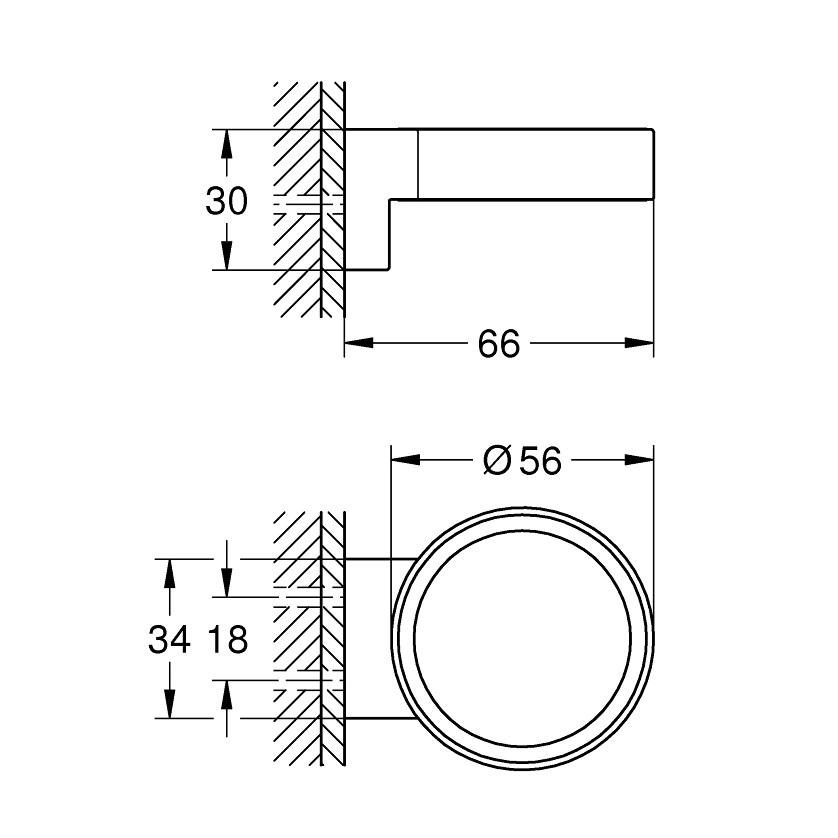 Grohe Selection Phantom Black univerzalni konzolni držač dozera za sapun/čaše 41217KF0