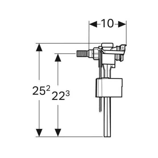 Geberit Chrome dovodni ventil tip 333 sa bočnim priključkom za vodu 3/8