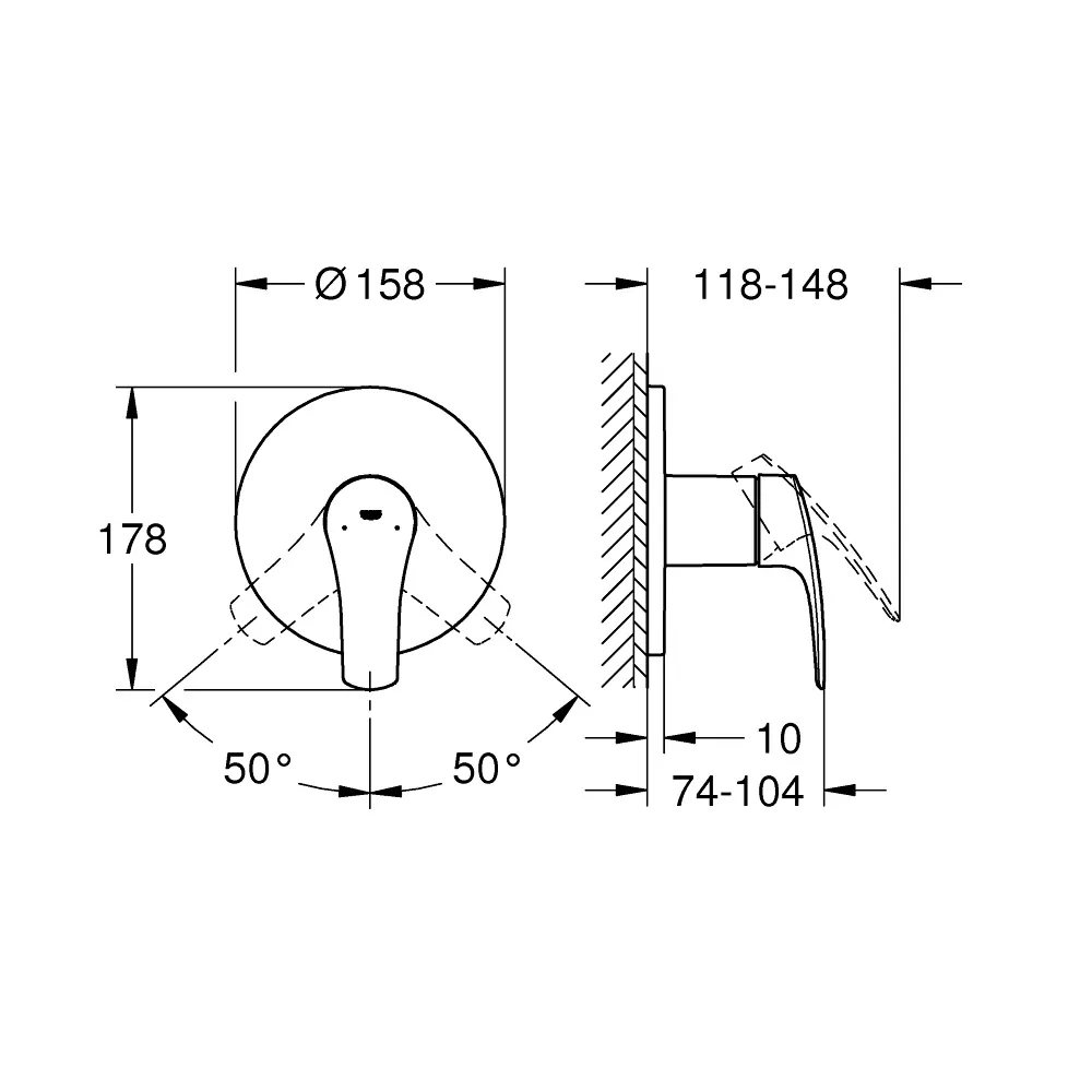 Grohe Eurosmart Chrome mešač bez prebacivača 24042003