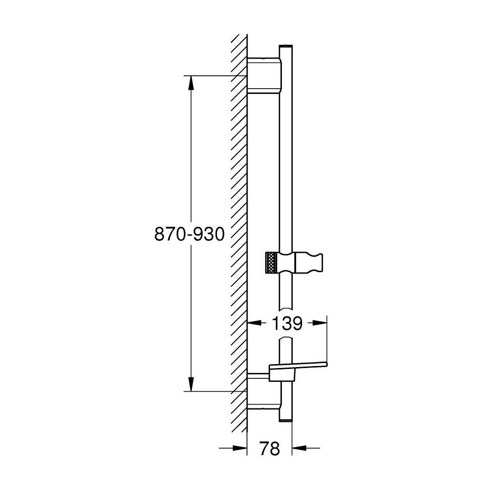 Grohe Rainshower SmartActive Phantom Black usponska šipka sa kliznim držačem za tuš 22125KF0