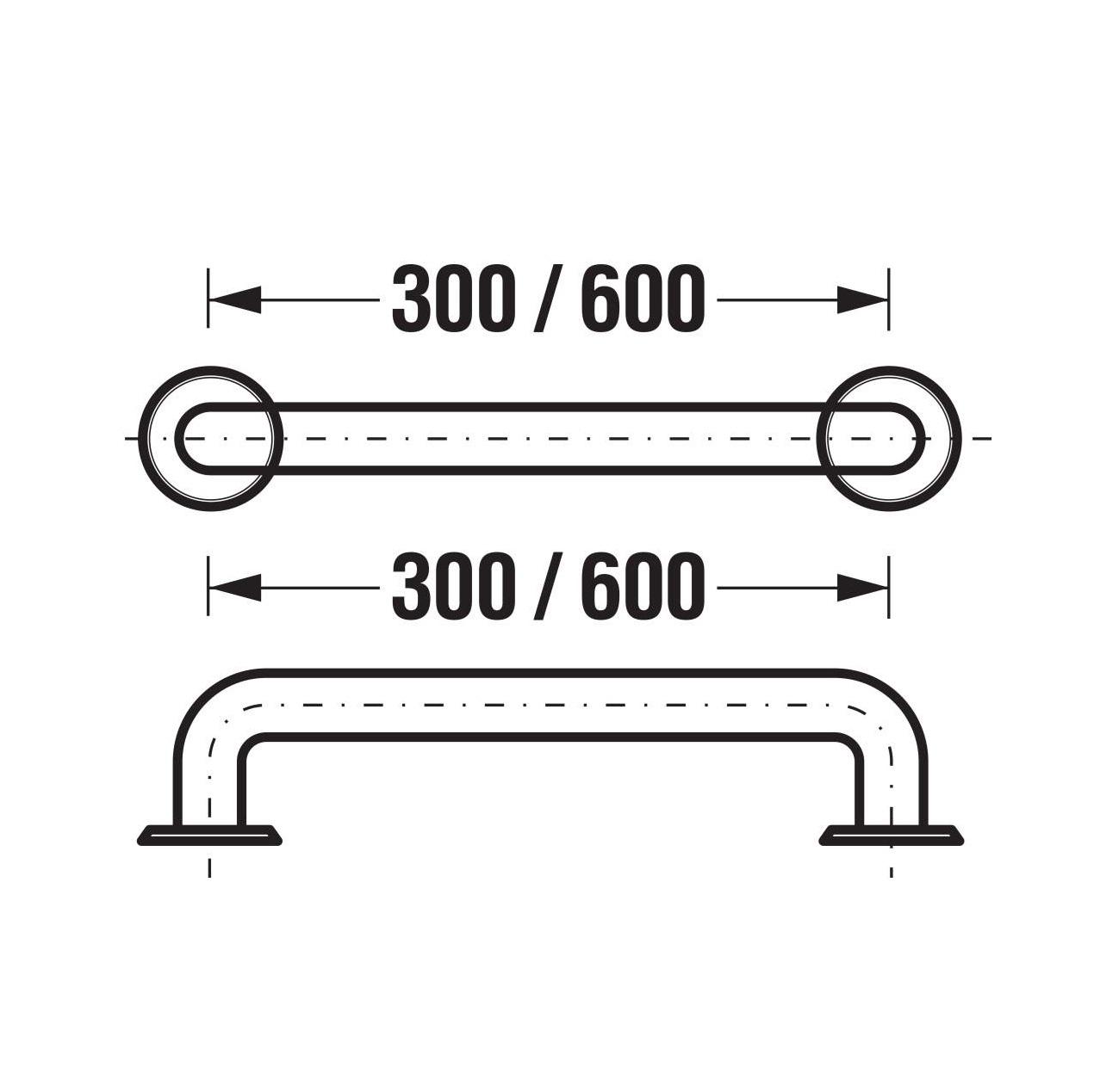 Jika Universum Chrome zidni rukohvat fiksni dužine 60cm 3.8972.1.003.000.1